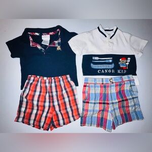 Baby Boy 12 M LOT 4 Items 2 tops 2 Shorts Mix Brands Summers Clothes Pls See Pic